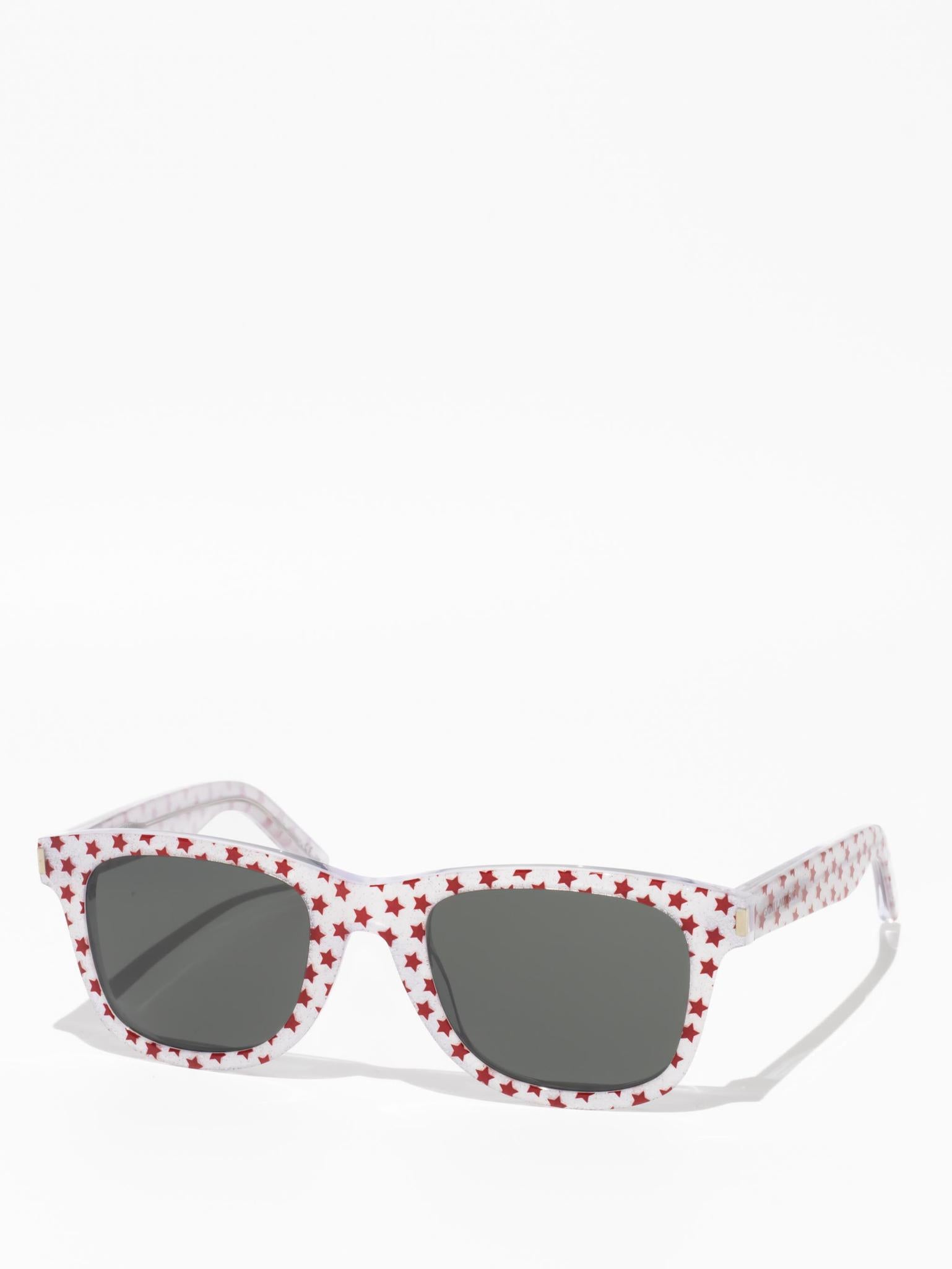 SL 51 016 | WHITE / RED POLKA DOTS | SQUARE SUNGLASSES