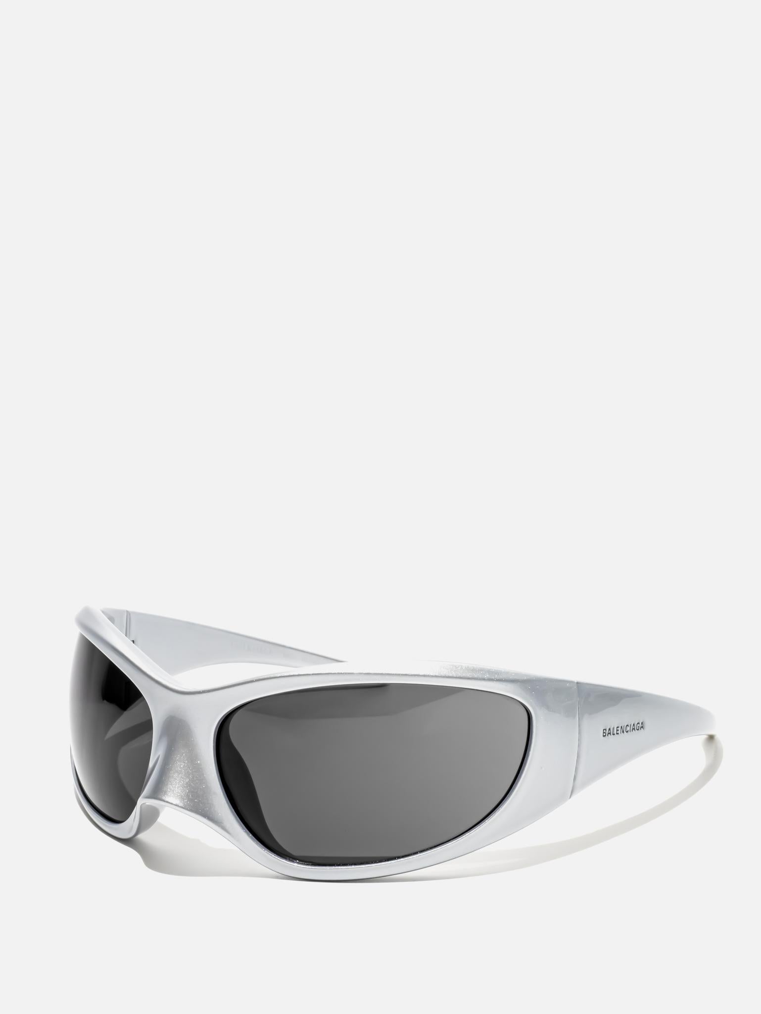 BALENCIAGA | BB0252S 005 | SILVER | SKIN XXL CAT SUNGLASSES – Hall