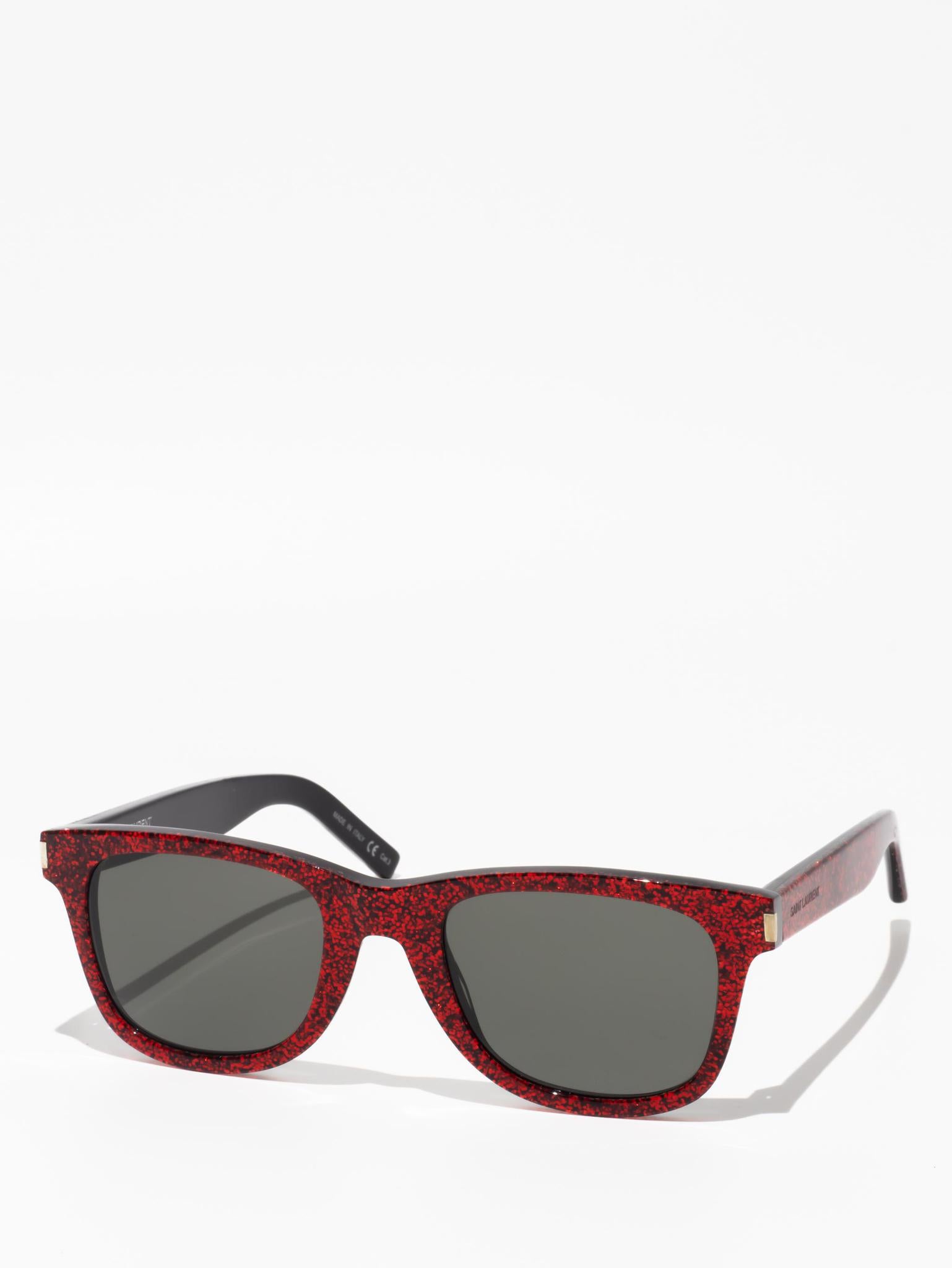 SL 51 009 | RED GLITTER | SQUARE SUNGLASSES