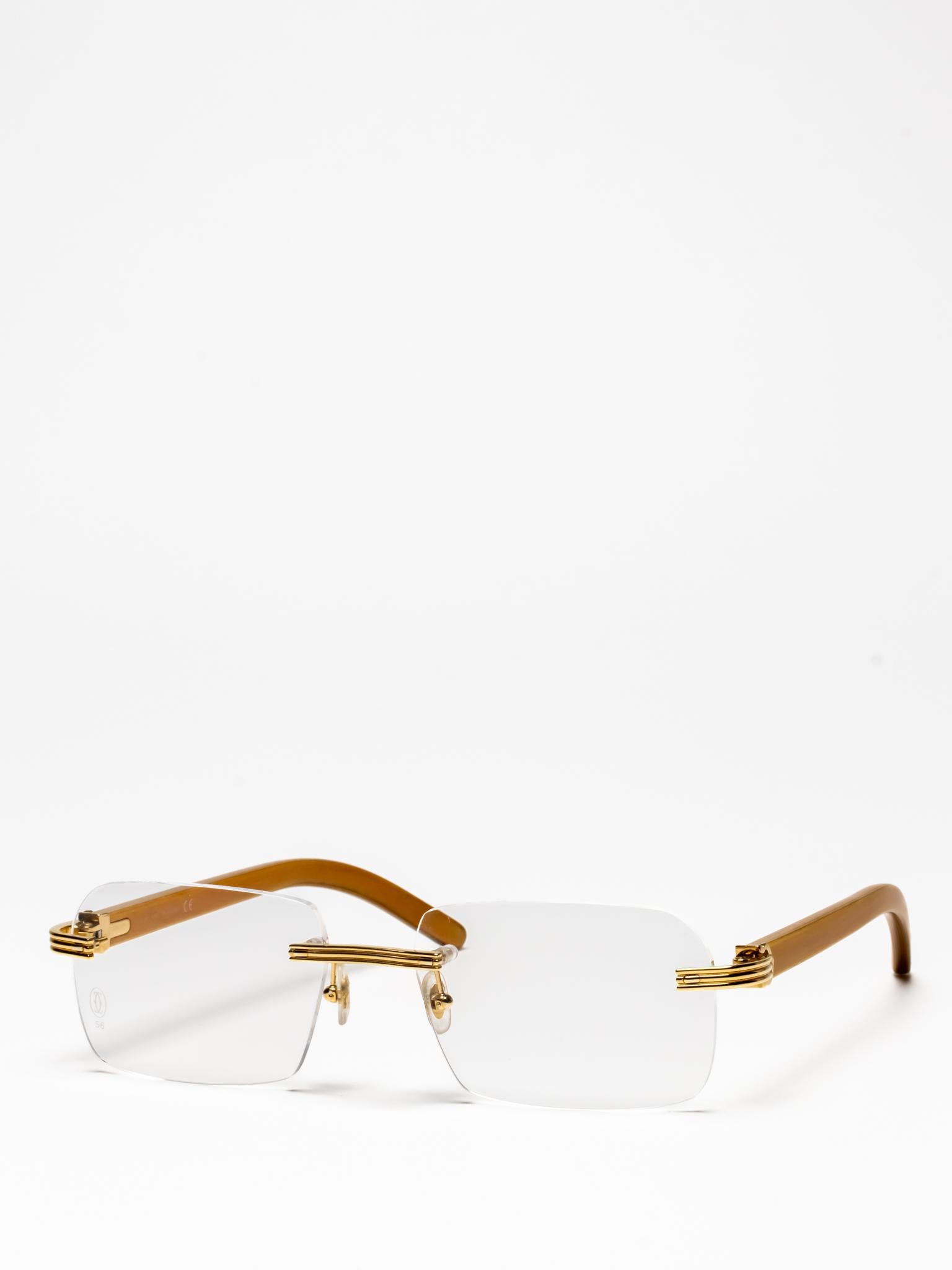 CARTIER | CT0286O 006 | PREMIÈRE DE CARTIER | WOOD EYEGLASSES