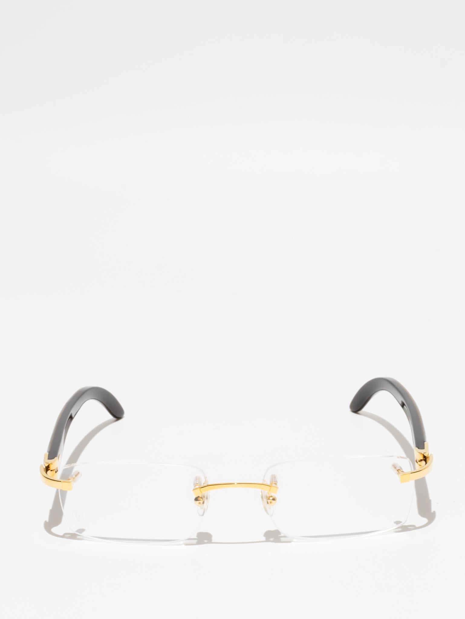 CT0046O 001 C DÉCOR BUFFALO HORN EYEGLASSES