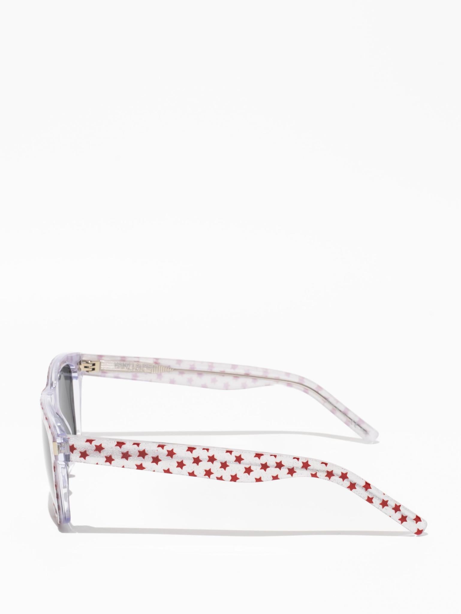 SL 51 016 | WHITE / RED POLKA DOTS | SQUARE SUNGLASSES