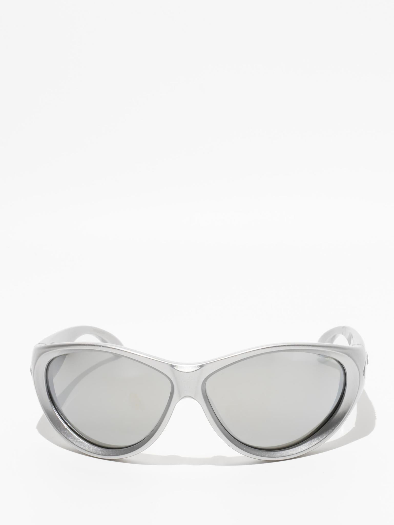 BALENCIAGA | SWIFT ROUND SUNGLASSES | SILVER | BB0158S 004