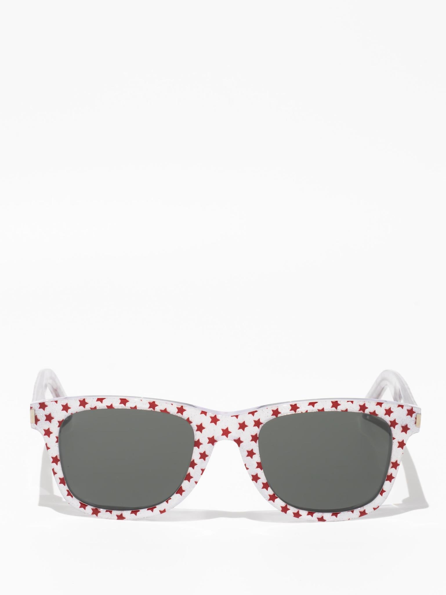 SL 51 016 | WHITE / RED POLKA DOTS | SQUARE SUNGLASSES