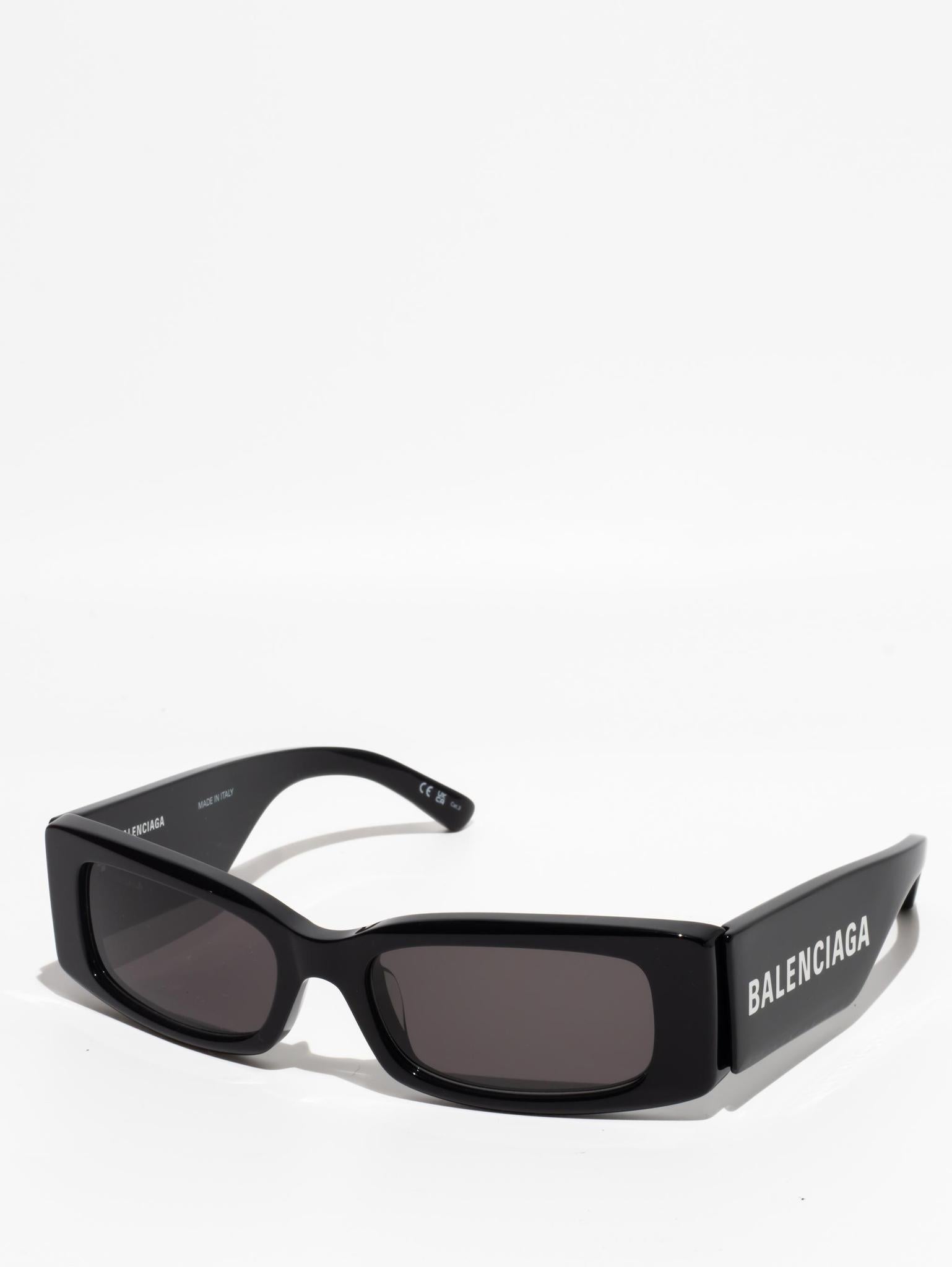 Balenciaga Max Rectangle Sunglasses Black