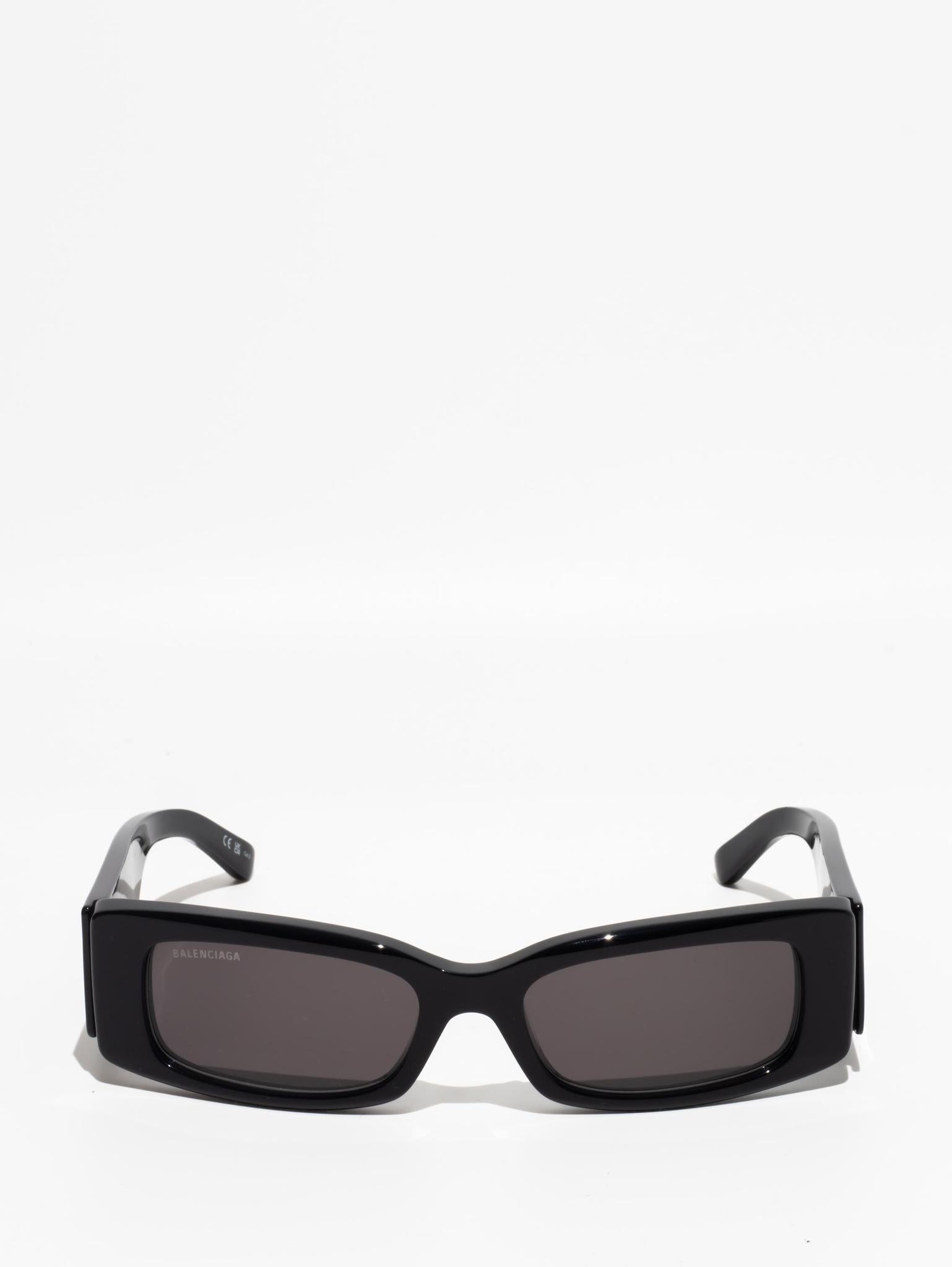 Balenciaga Max Rectangle Sunglasses Black