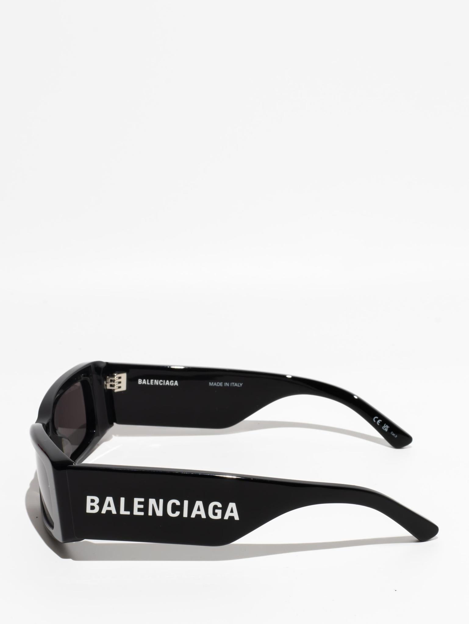 Balenciaga Max Rectangle Sunglasses Black