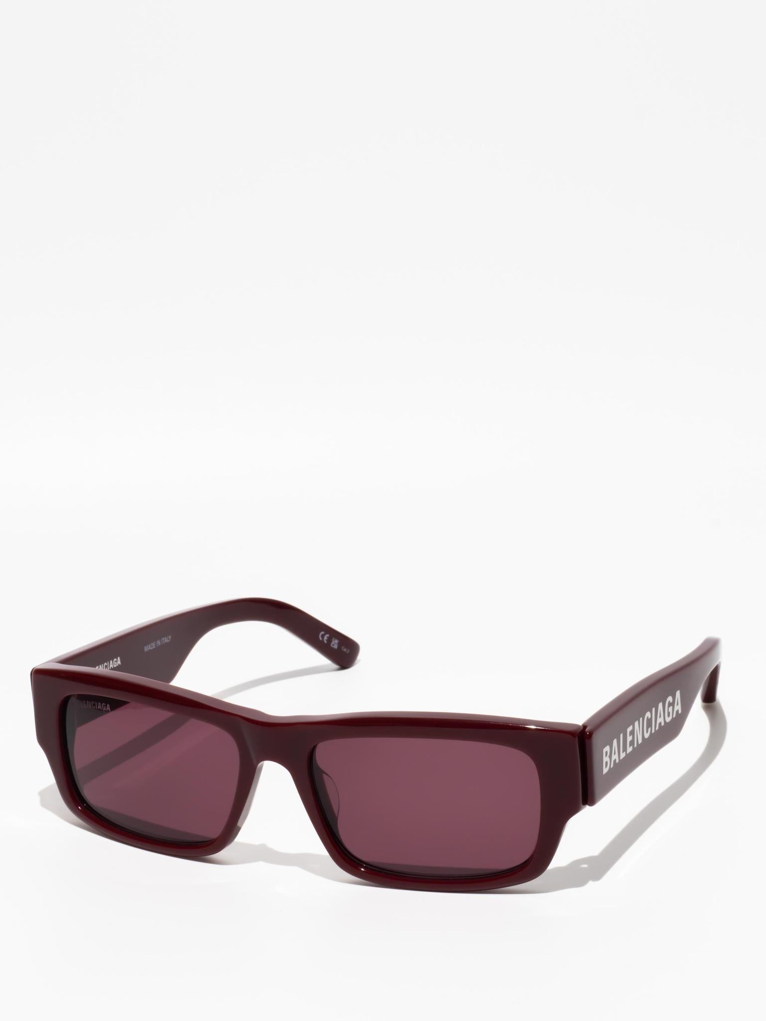 Balenciaga Max Square AF Sunglasses Burgundy