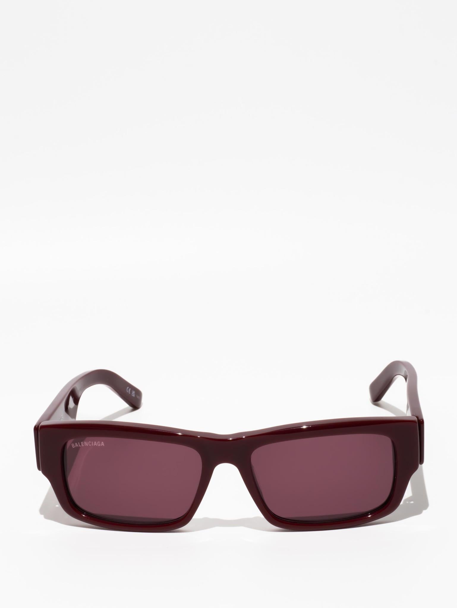 Balenciaga Max Square AF Sunglasses Burgundy