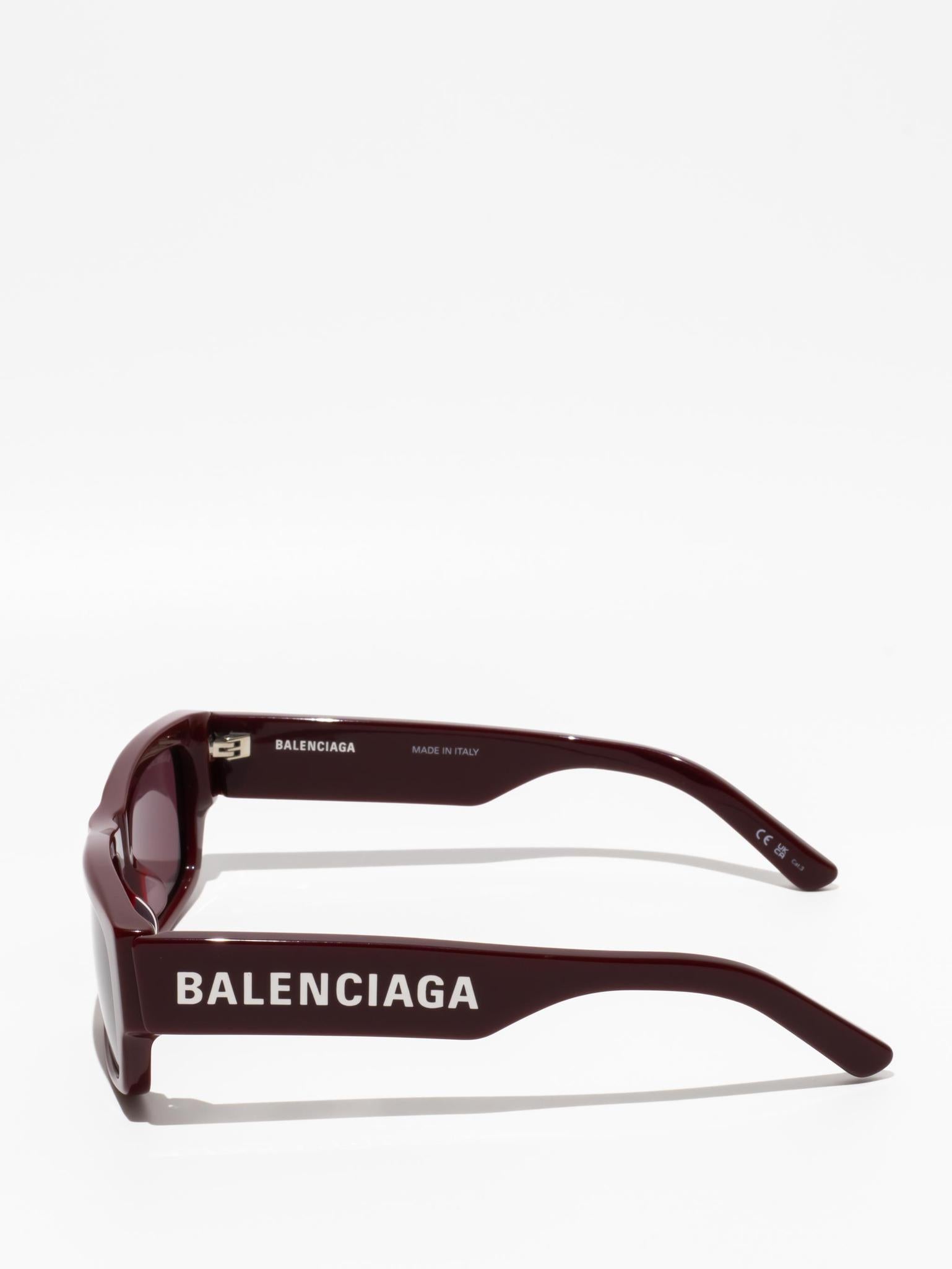 Balenciaga Max Square AF Sunglasses Burgundy