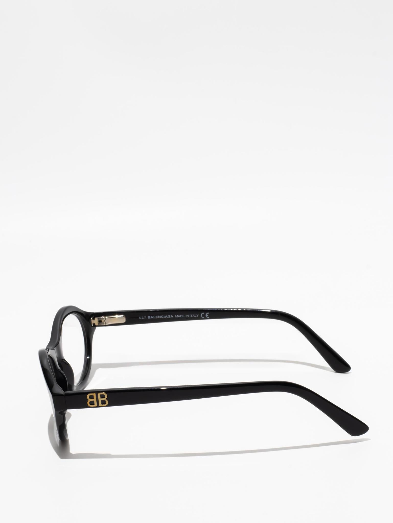 Balenciaga Oval Eyeglasses Black