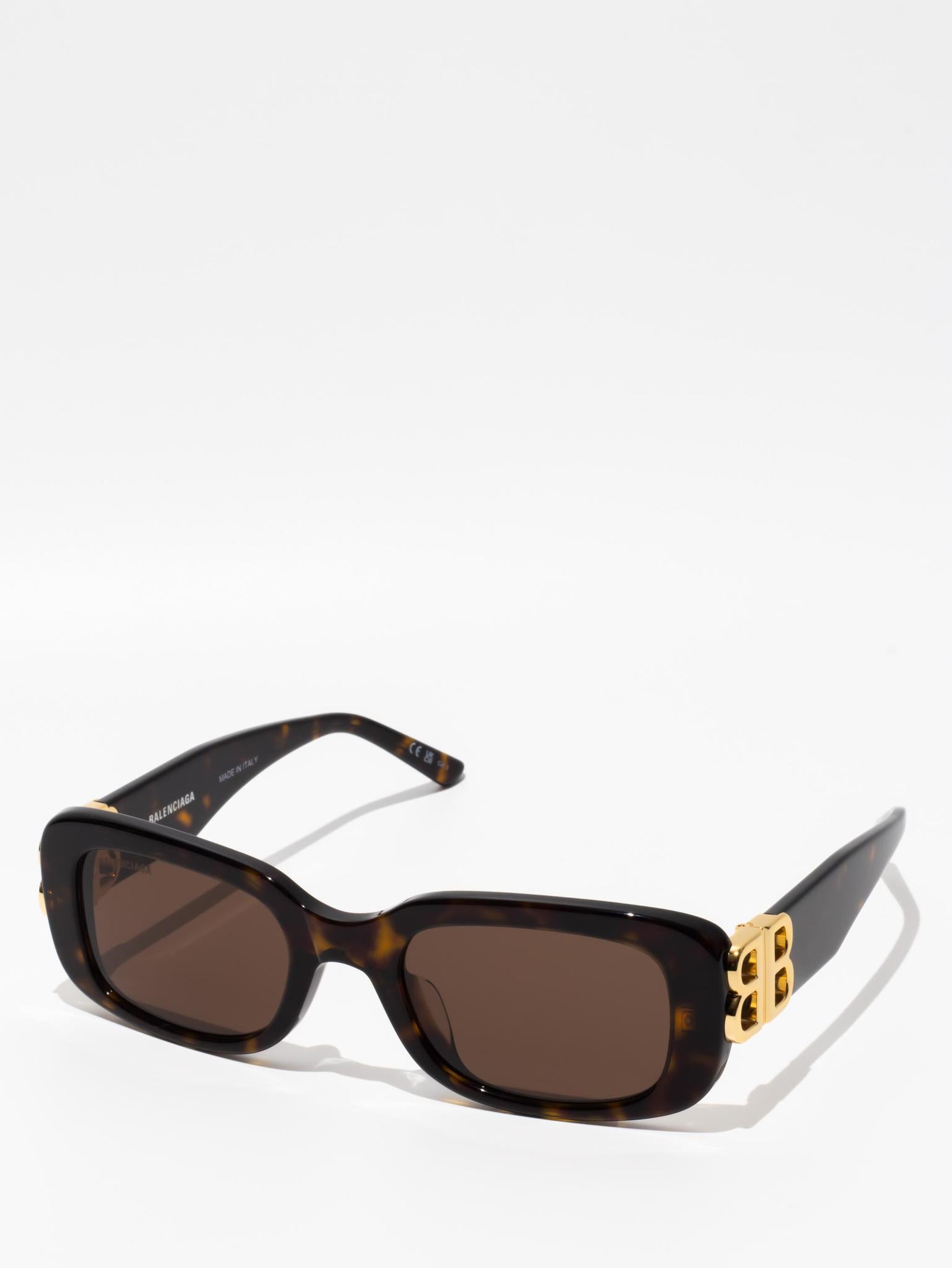 Balenciaga Rectangle Sunglasses Havana