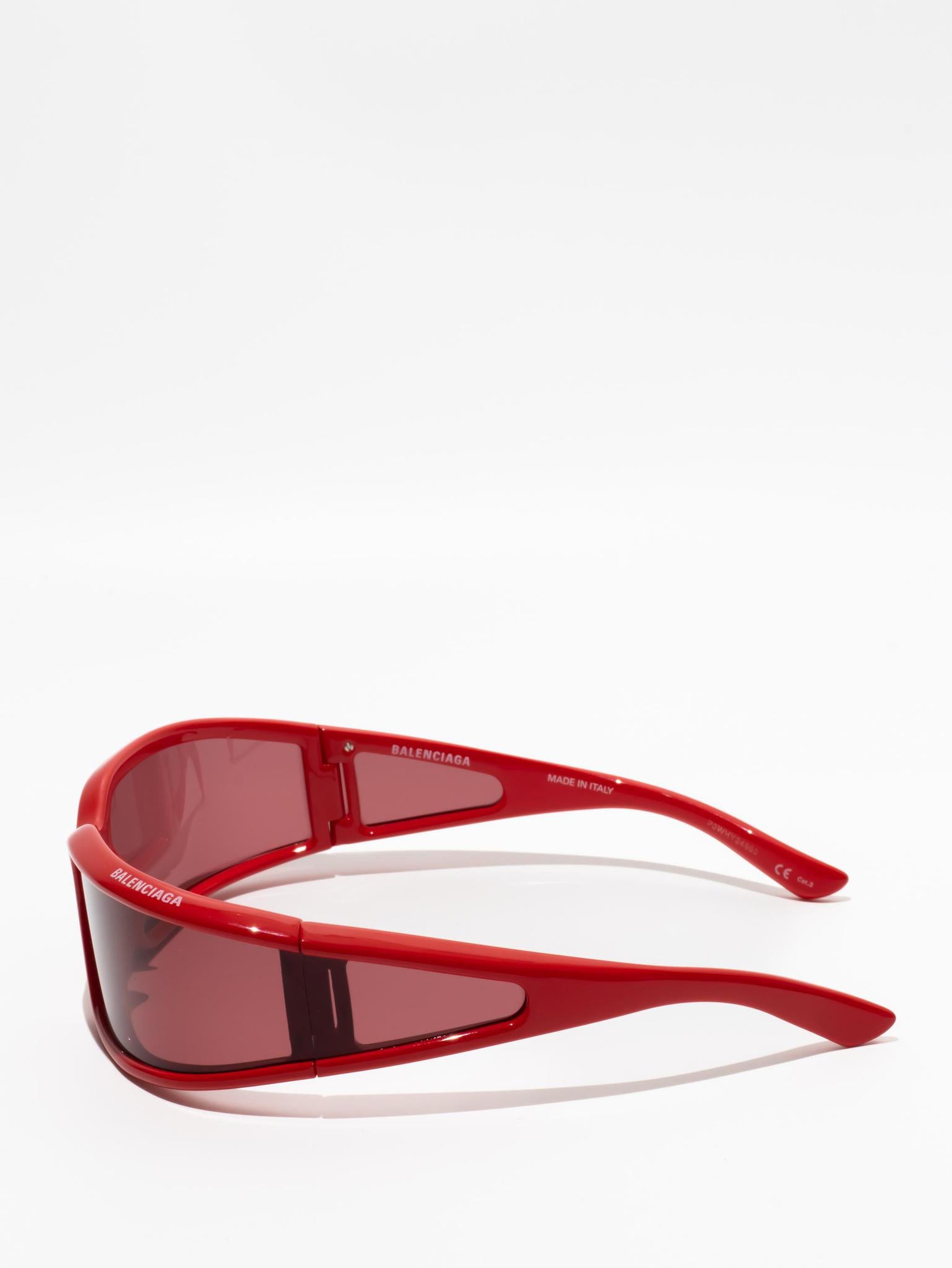 Balenciaga Rectangle Sunglasses Red