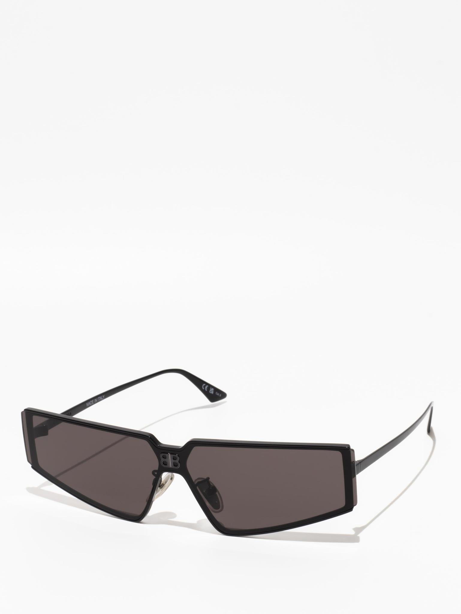 Balenciaga Sheild 2.0 Rectangle Sunglasses Black
