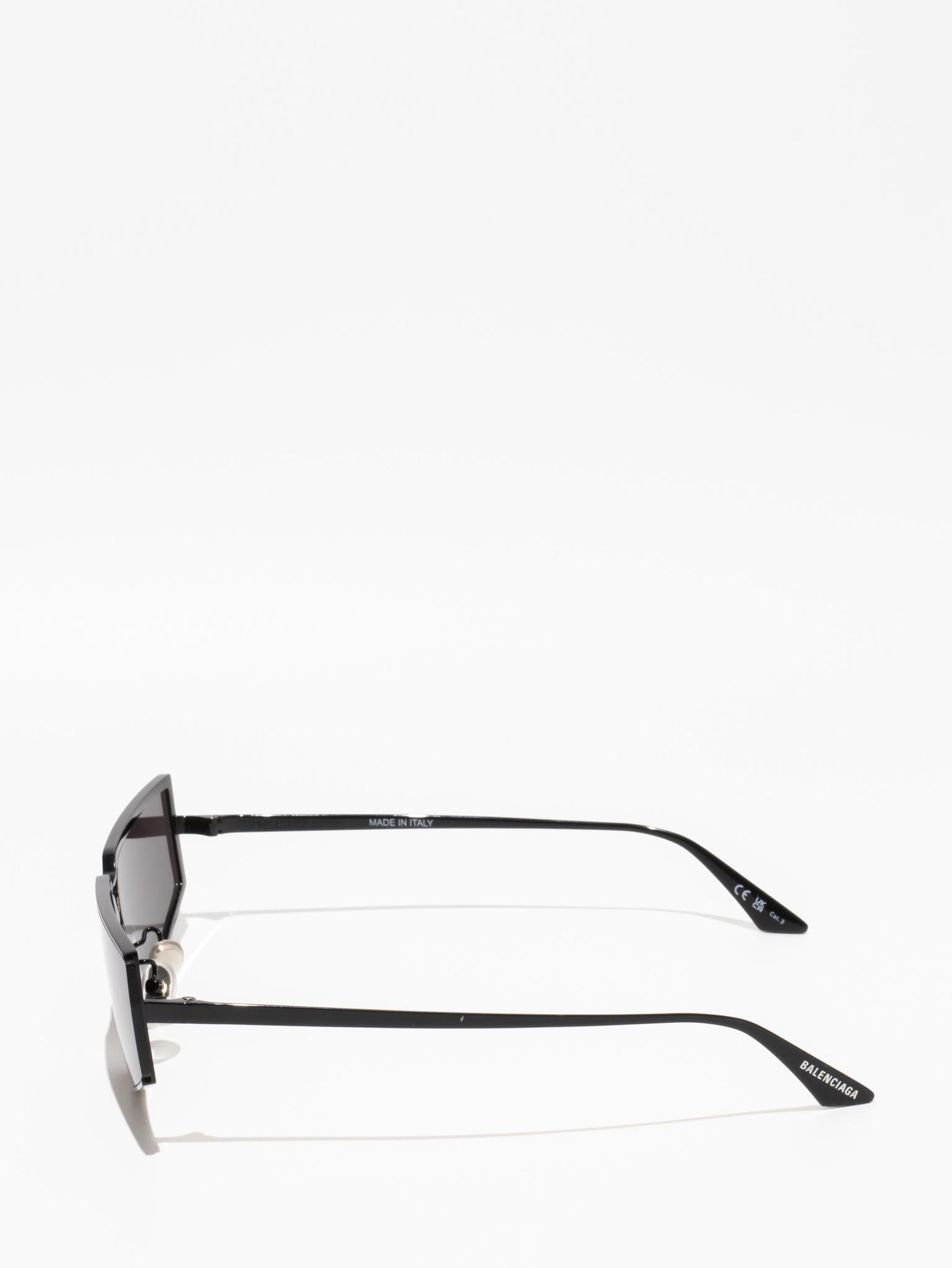 Balenciaga Shield 2.0 Rectangle Sunglasses Black