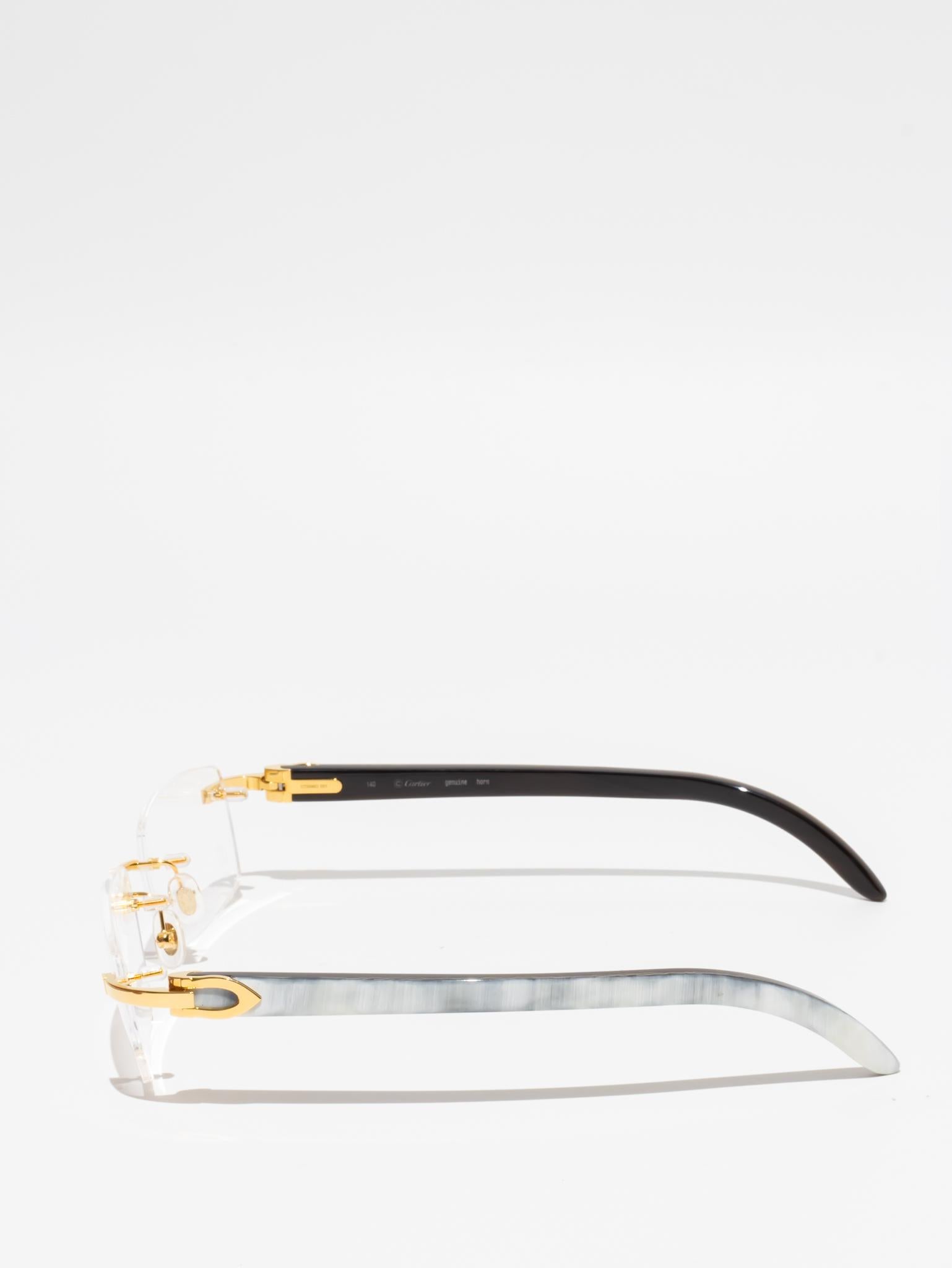 CT0046O 001 C DÉCOR BUFFALO HORN EYEGLASSES
