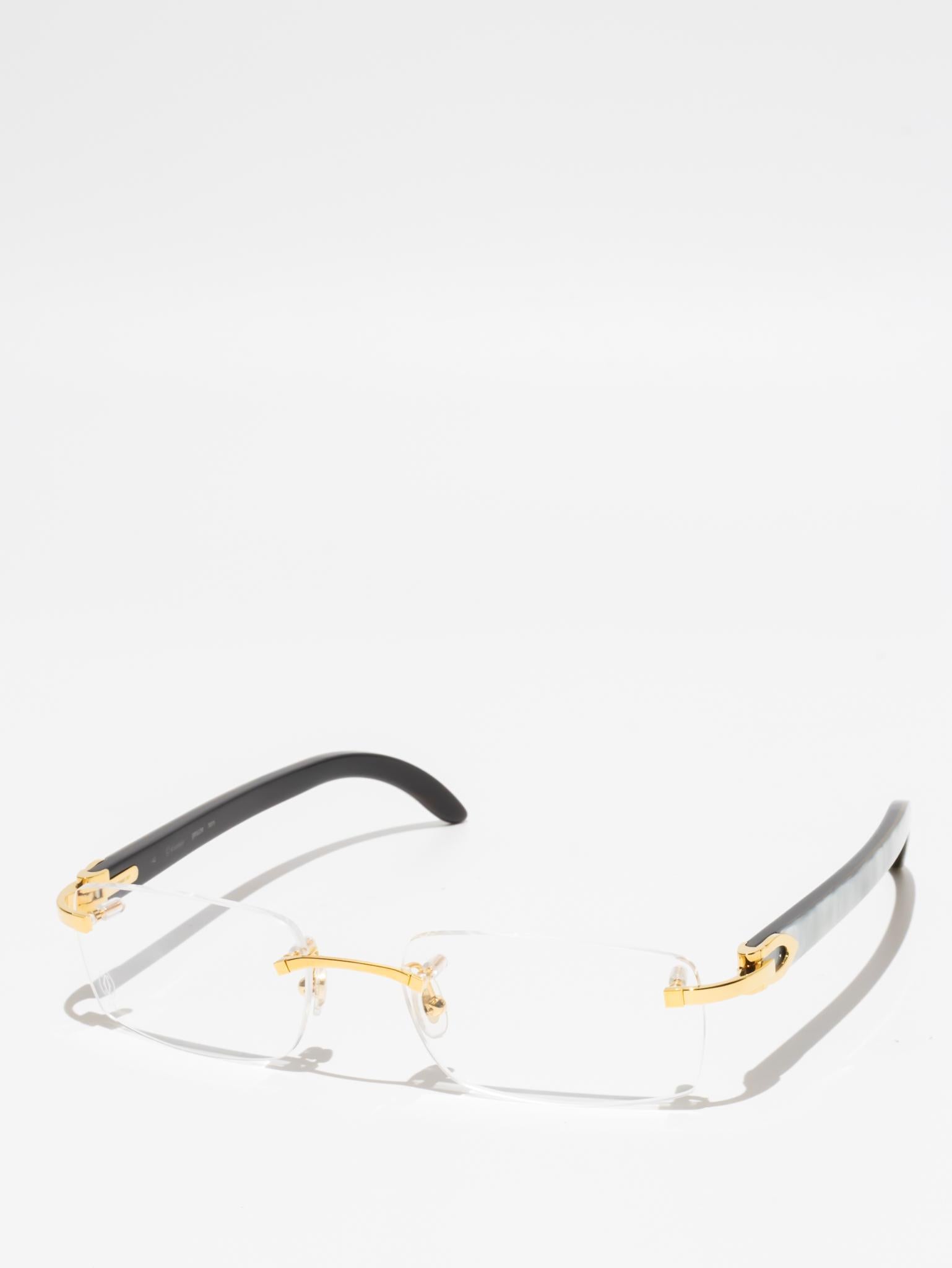 CT0046O 001 C DÉCOR BUFFALO HORN EYEGLASSES