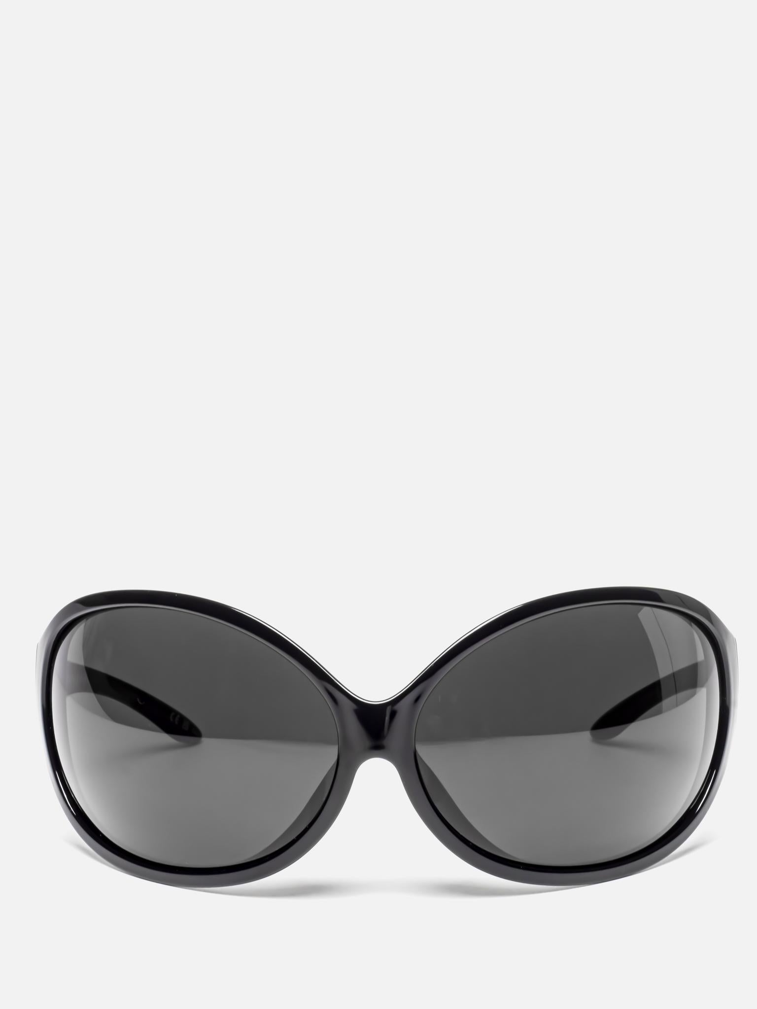 BB0502S 001 BLACK OVAL WRAP SUNGLASSES