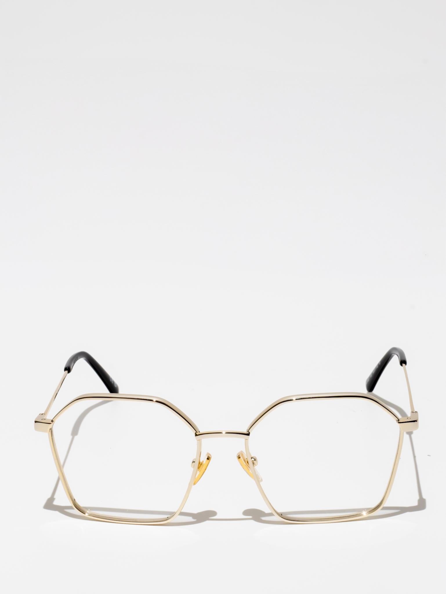 BALENCIAGA | BB0198O 002 | HEXAGON EYEGLASSES | GOLD