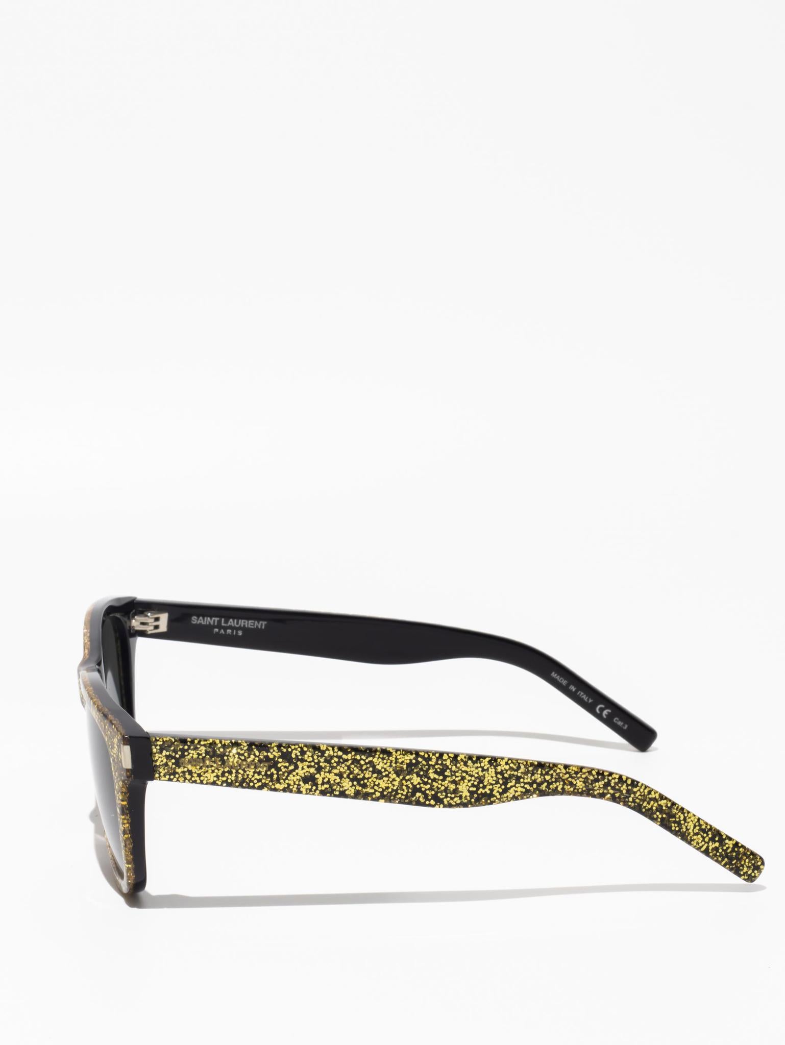 SL 51 008 | GOLD GLITTER | SQUARE SUNGLASSES