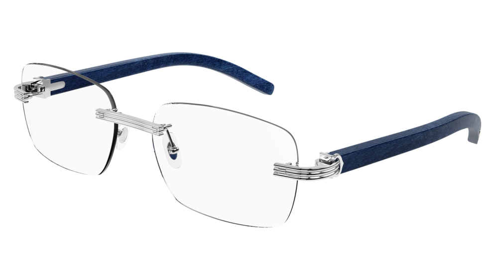 Cartier prescription eyeglasses frame wood t8100864 rimless deals