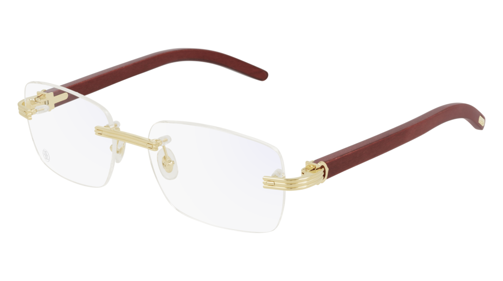 Cartier prescription eyeglasses sales frame wood t8100864 rimless