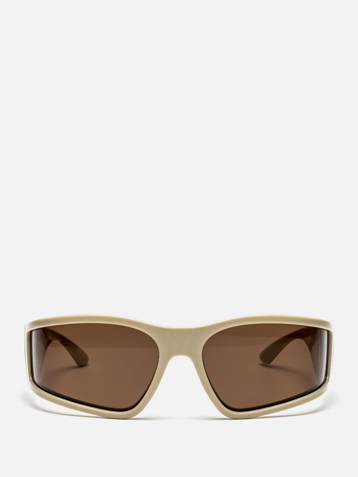 BB0457S 005 IVORY RECTANGULAR WRAP SUNGLASSES