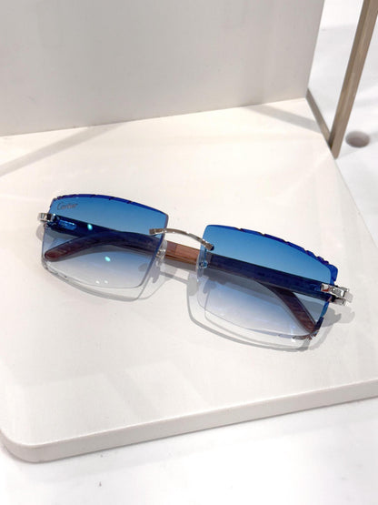 CARTIER C DÉCOR WOOD / VIBRANT BLUE - Customized by Hall of Frames 0052O.009.DC.CAR.VB.
