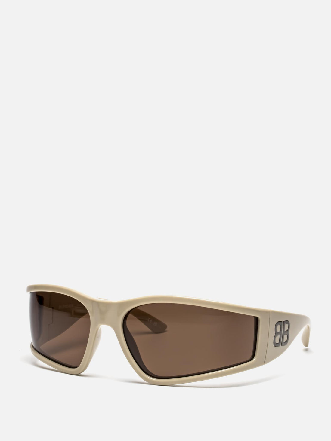 BB0457S 005 IVORY RECTANGULAR WRAP SUNGLASSES