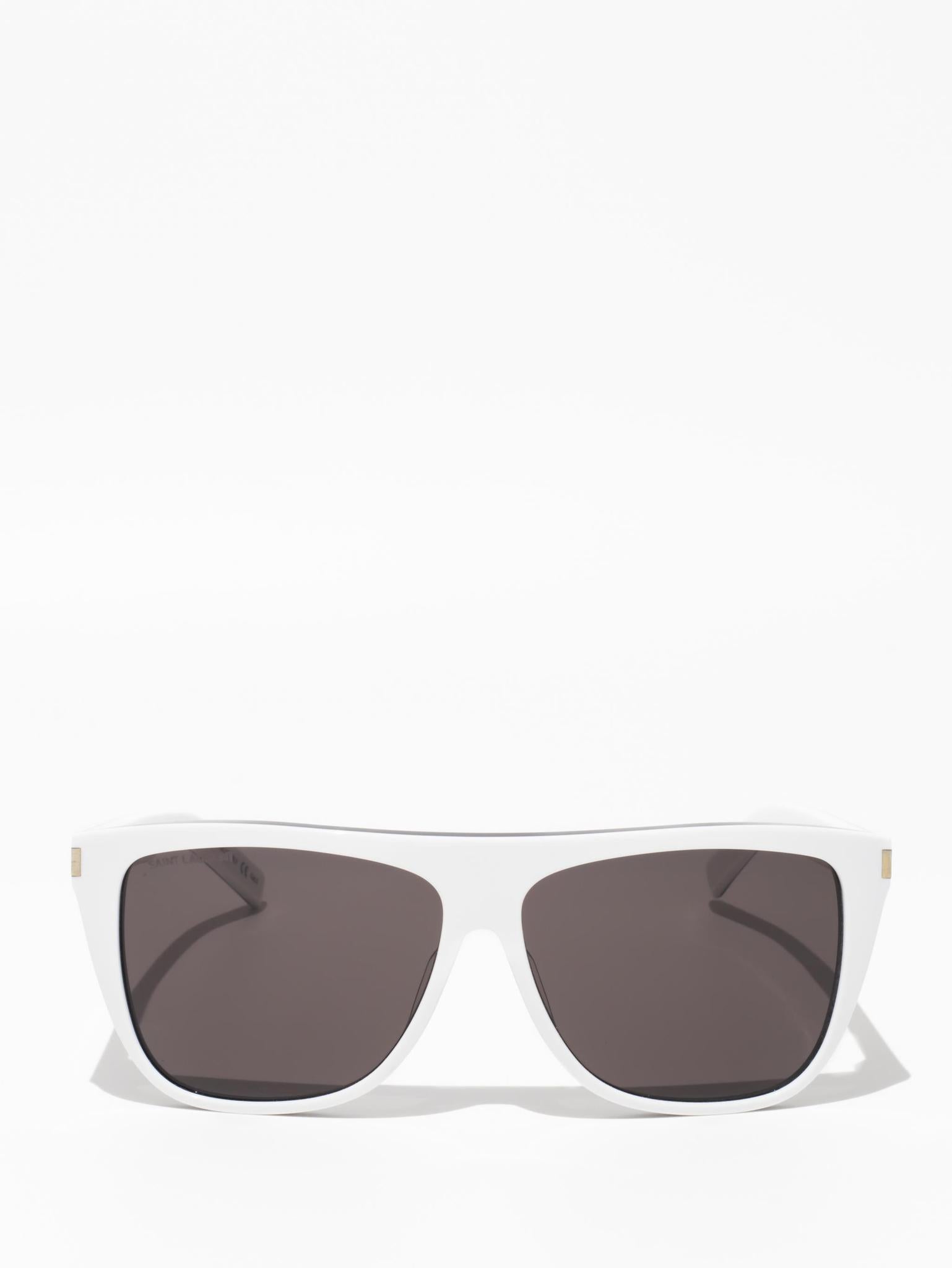 SAINT LAURENT | SL1 020 | WHITE / BLACK | SQUARE SUNGLASSES