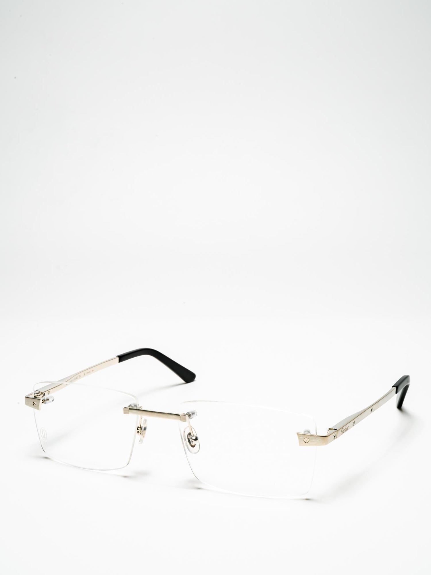 Rimless Glasses Gold Prescription Eyeglasses Cartier Eyewear