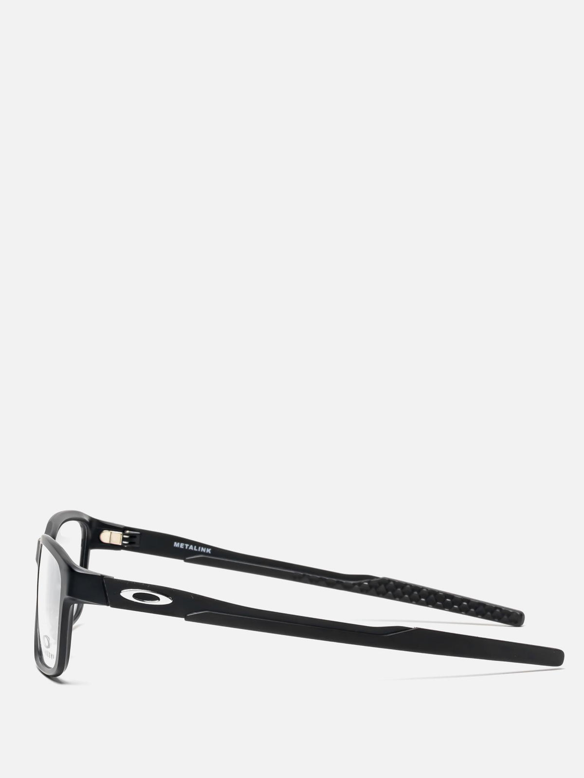 METALINK SATIN BLACK OVAL EYEGLASSES
