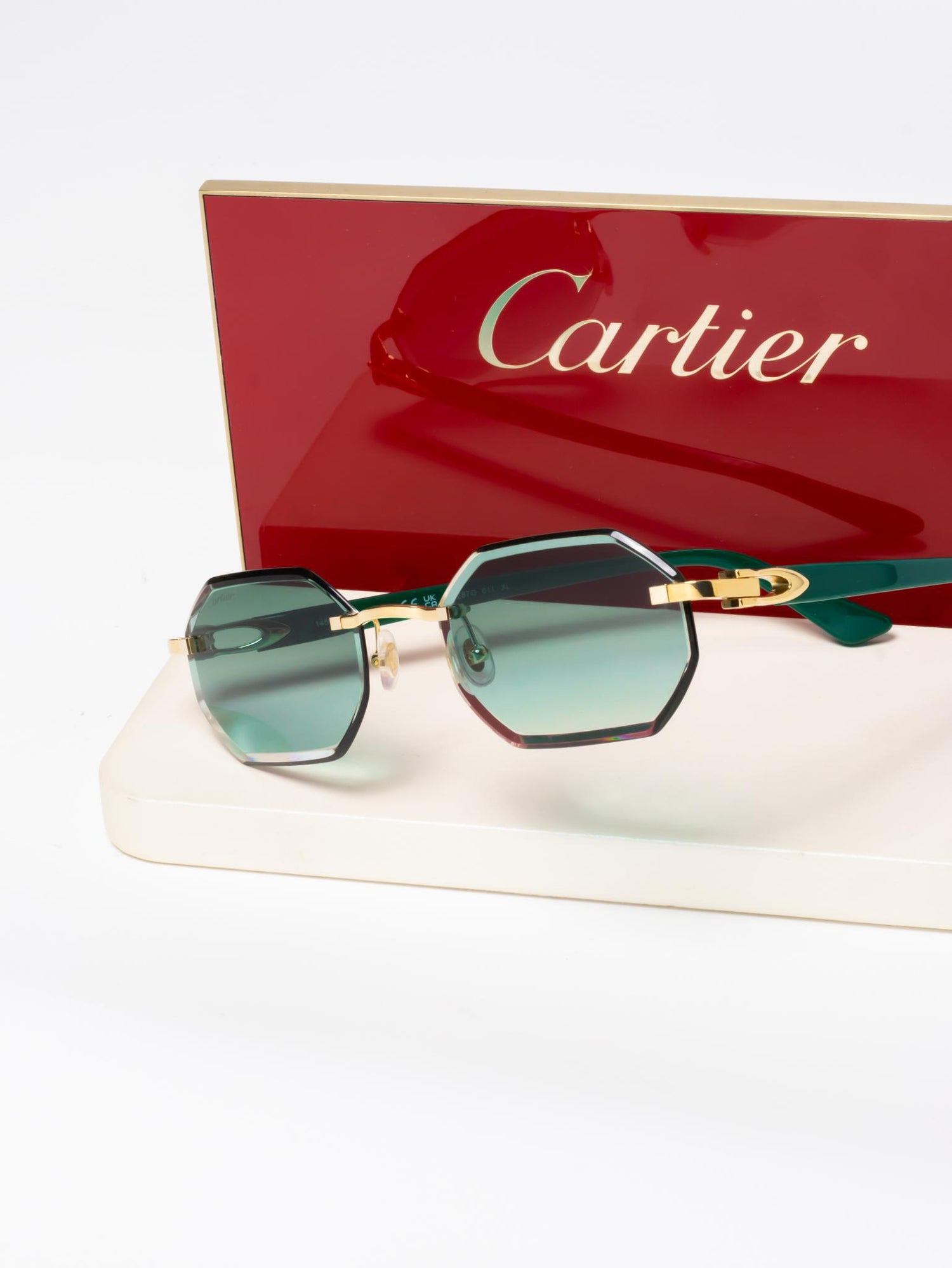 CARTIER C DECOR GREEN CUSTOM LENSES - CT0287O - CUSTOMIZED BY HALL OF FRAMES