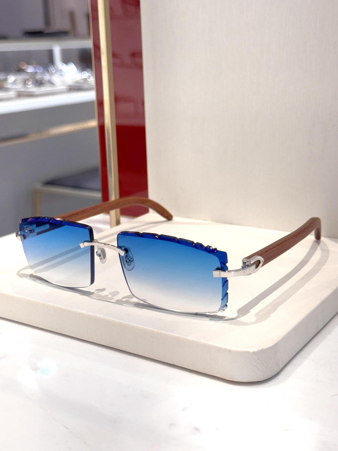 CARTIER C DÉCOR WOOD / VIBRANT BLUE - Customized by Hall of Frames 0052O.009.DC.CAR.VB.