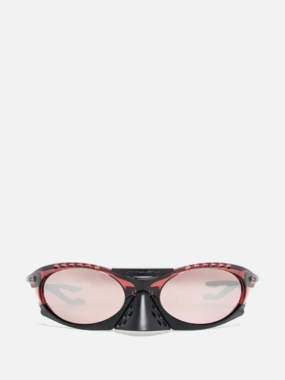 PLANTARIS TRANSLUCENT IRON RED OVAL SUNGLASSES