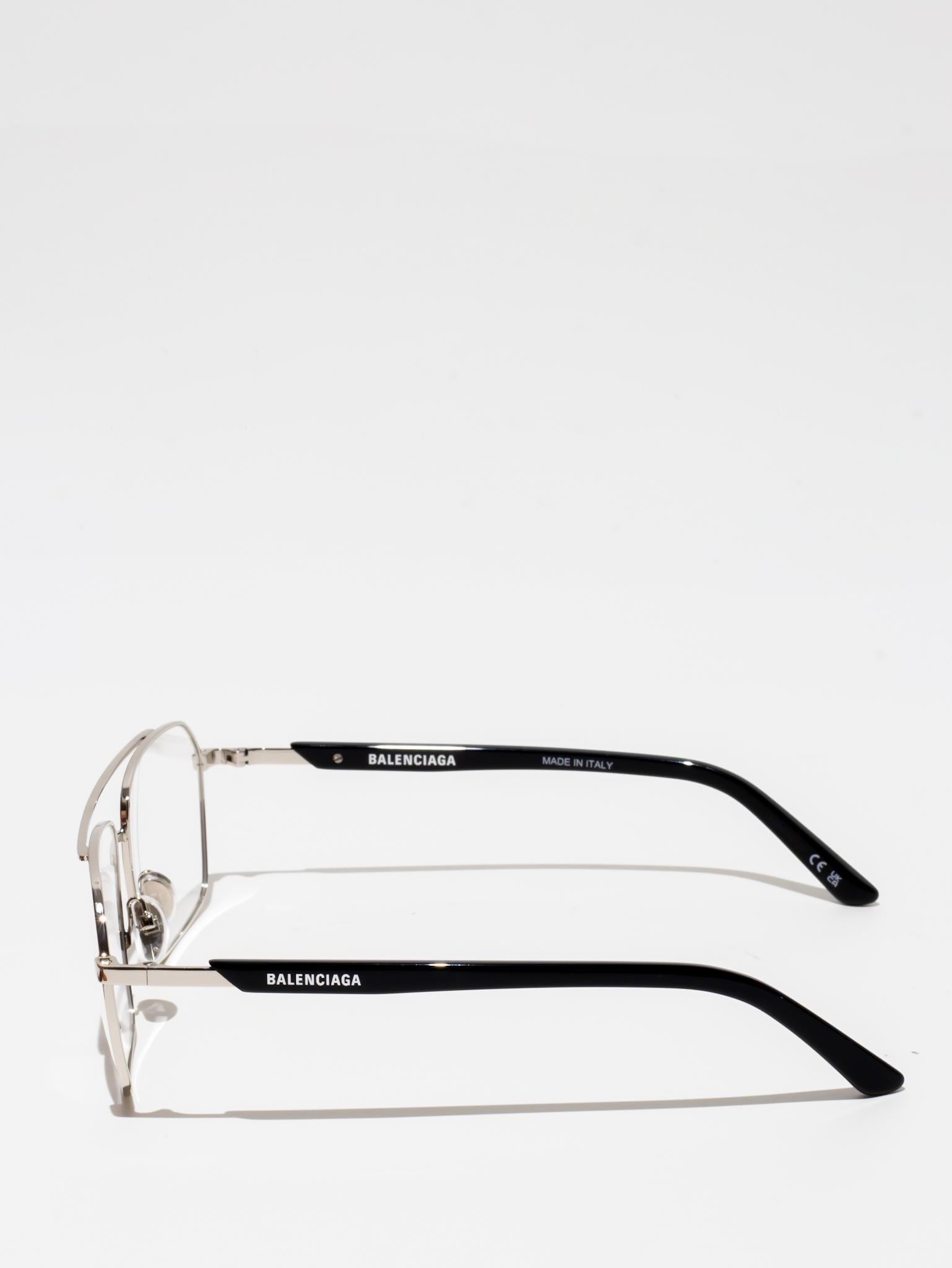 BALENCIAGA | BB0248O 001 | AVIATOR EYEGLASSES | SILVER