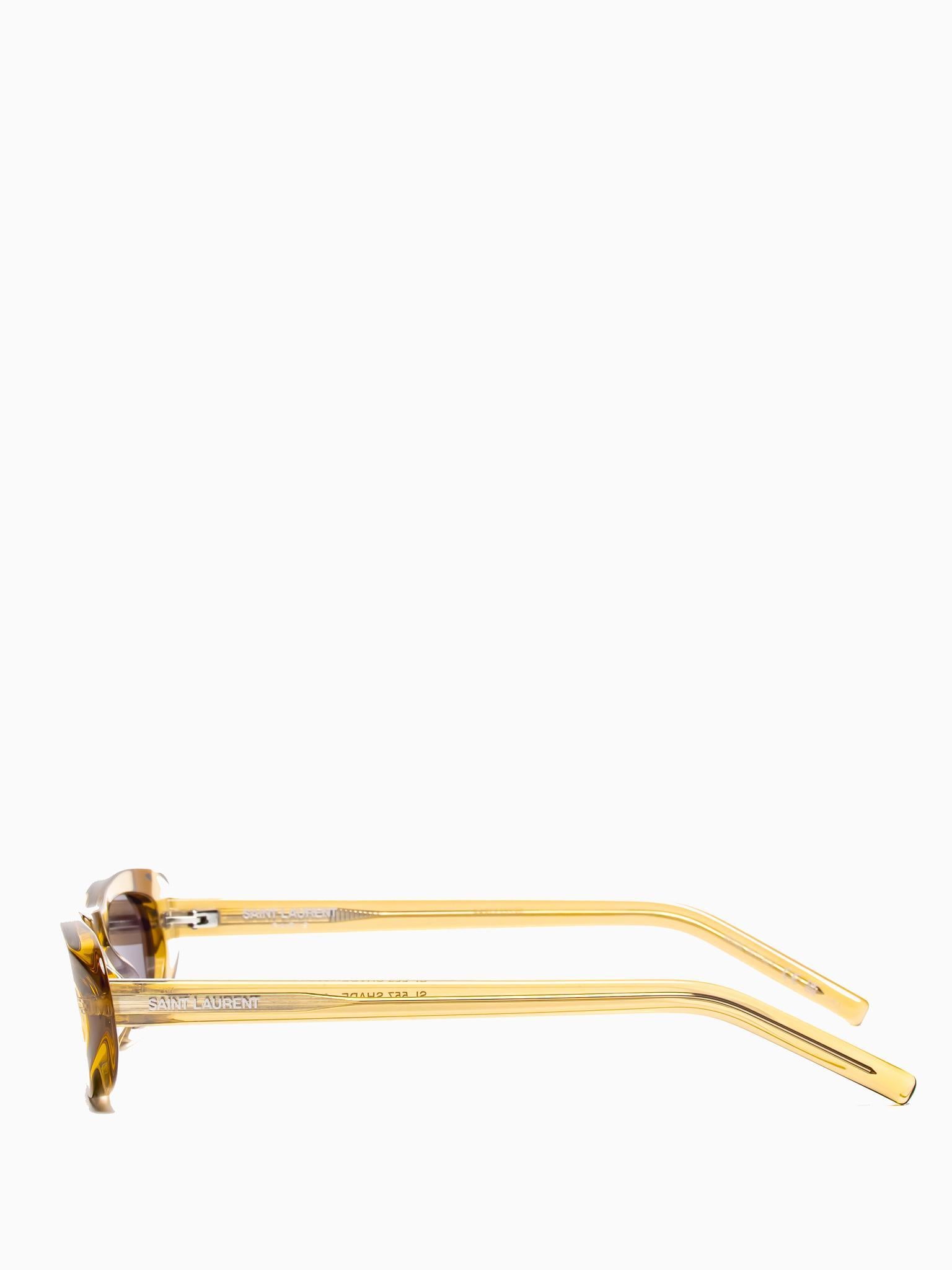 SL 557 007 TRANSLUCENT YELLOW OVAL SUNGLASSES