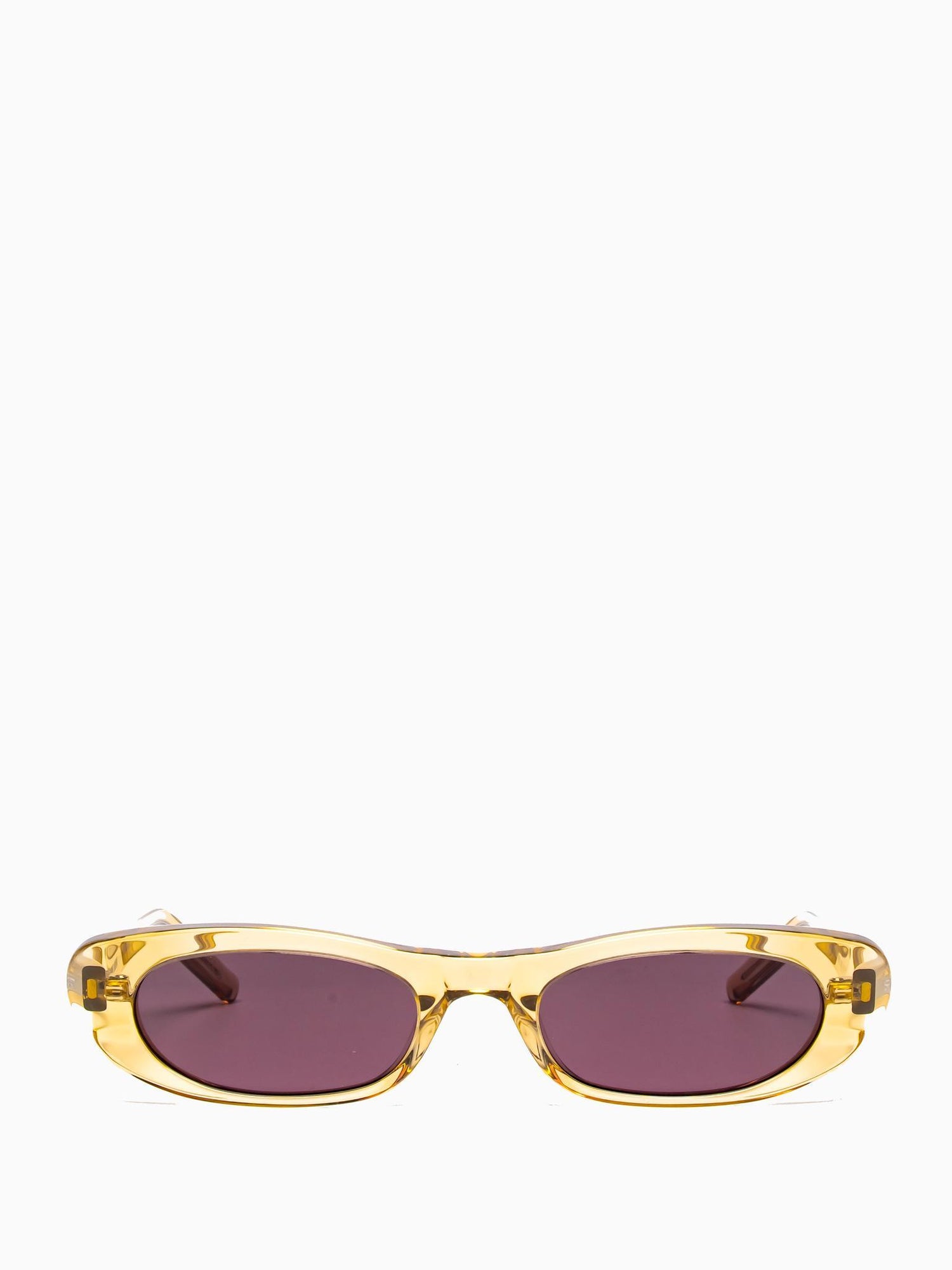 SL 557 007 TRANSLUCENT YELLOW OVAL SUNGLASSES