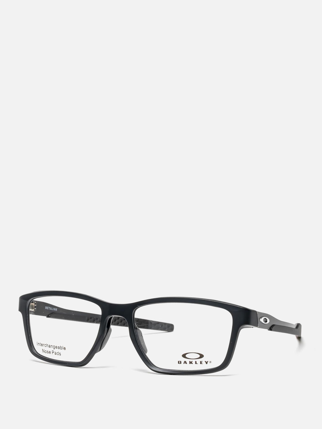METALINK SATIN BLACK OVAL EYEGLASSES