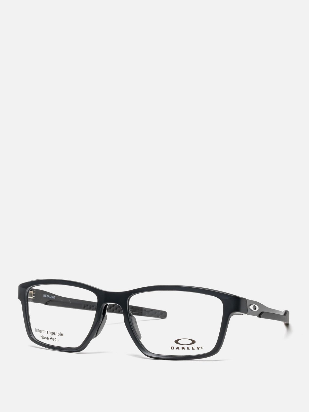 METALINK SATIN BLACK OVAL EYEGLASSES