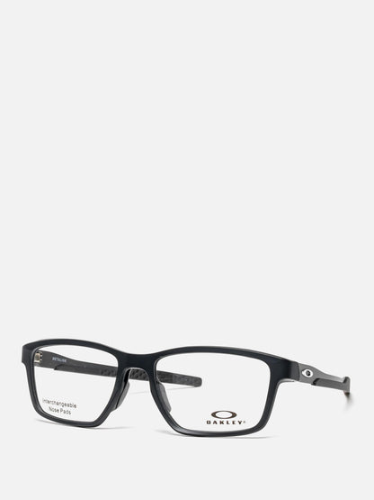METALINK SATIN BLACK OVAL EYEGLASSES