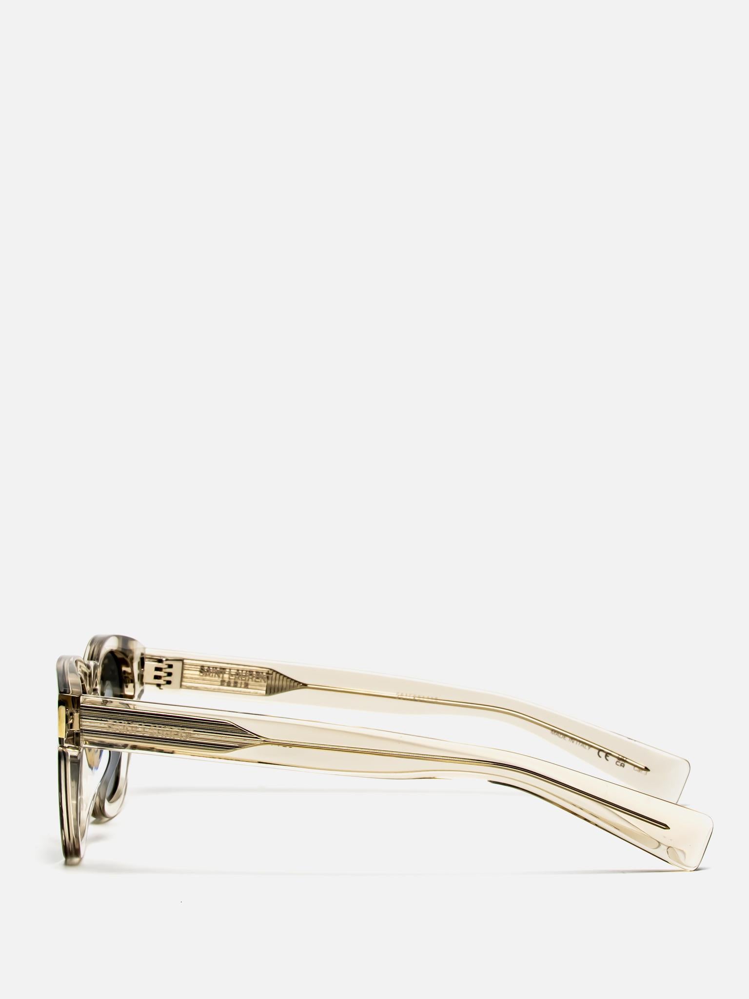 SAINT LAURENT SL 746 004 TRANSLUCENT BEIGE ROUND SUNGLASSES – Hall