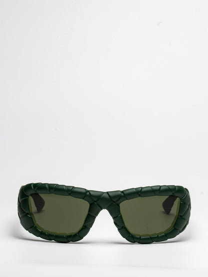 BOTTEGA VENETA | BV1303S 008 | GREEN | RECTANGULAR SUNGLASSES
