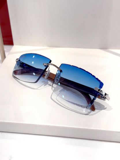 CARTIER C DÉCOR WOOD / VIBRANT BLUE - Customized by Hall of Frames 0052O.009.DC.CAR.VB.