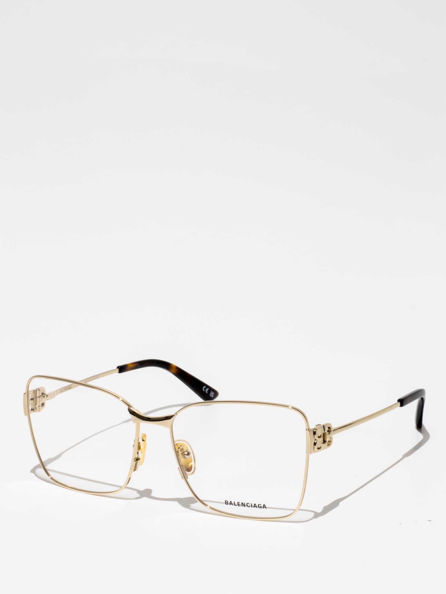 BALENCIAGA | BB0339O 003 | SQUARE CAT EYEGLASSES | GOLD