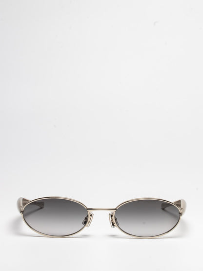 BOTTEGA VENETA | BV1386S 003 | SILVER | OVAL SUNGLASSES