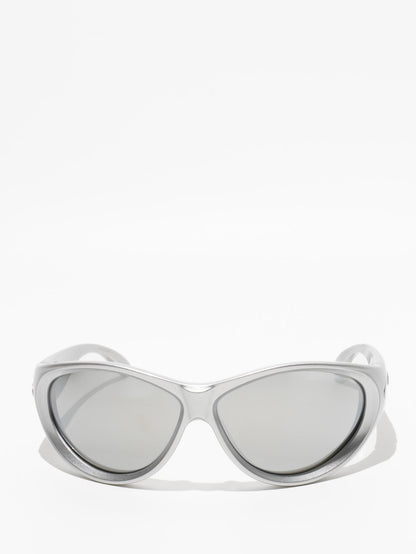 BALENCIAGA | SWIFT ROUND SUNGLASSES | SILVER | BB0158S 004