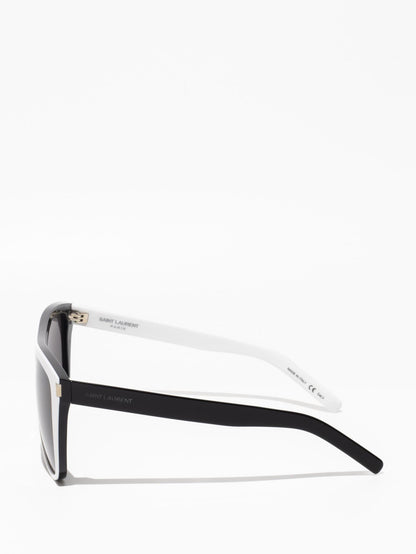 SAINT LAURENT | SL1 020 | WHITE / BLACK | SQUARE SUNGLASSES