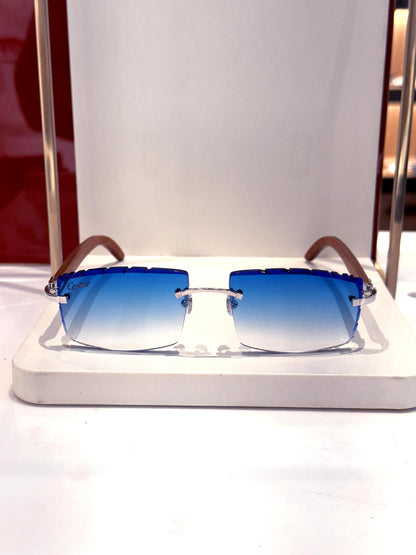 CARTIER C DÉCOR WOOD / VIBRANT BLUE - Customized by Hall of Frames 0052O.009.DC.CAR.VB.