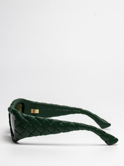 BOTTEGA VENETA | BV1303S 008 | GREEN | RECTANGULAR SUNGLASSES